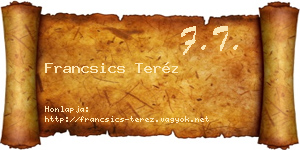 Francsics Teréz névjegykártya
